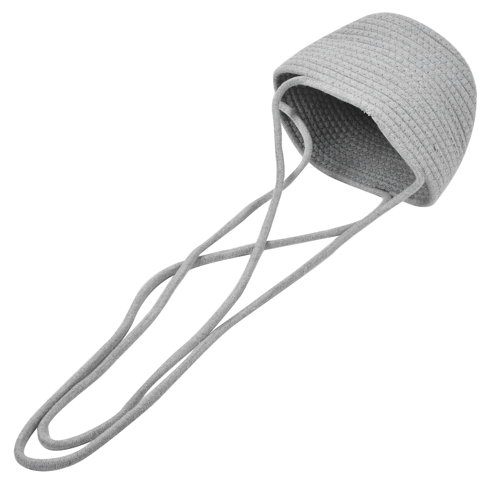 Hängekorb Aus Baumwoll-jute-seil, Robuster Hängepflanzkorb, Pflanzenhalter, Aufbewahrungsorganizer, Heimdekoration, Grau