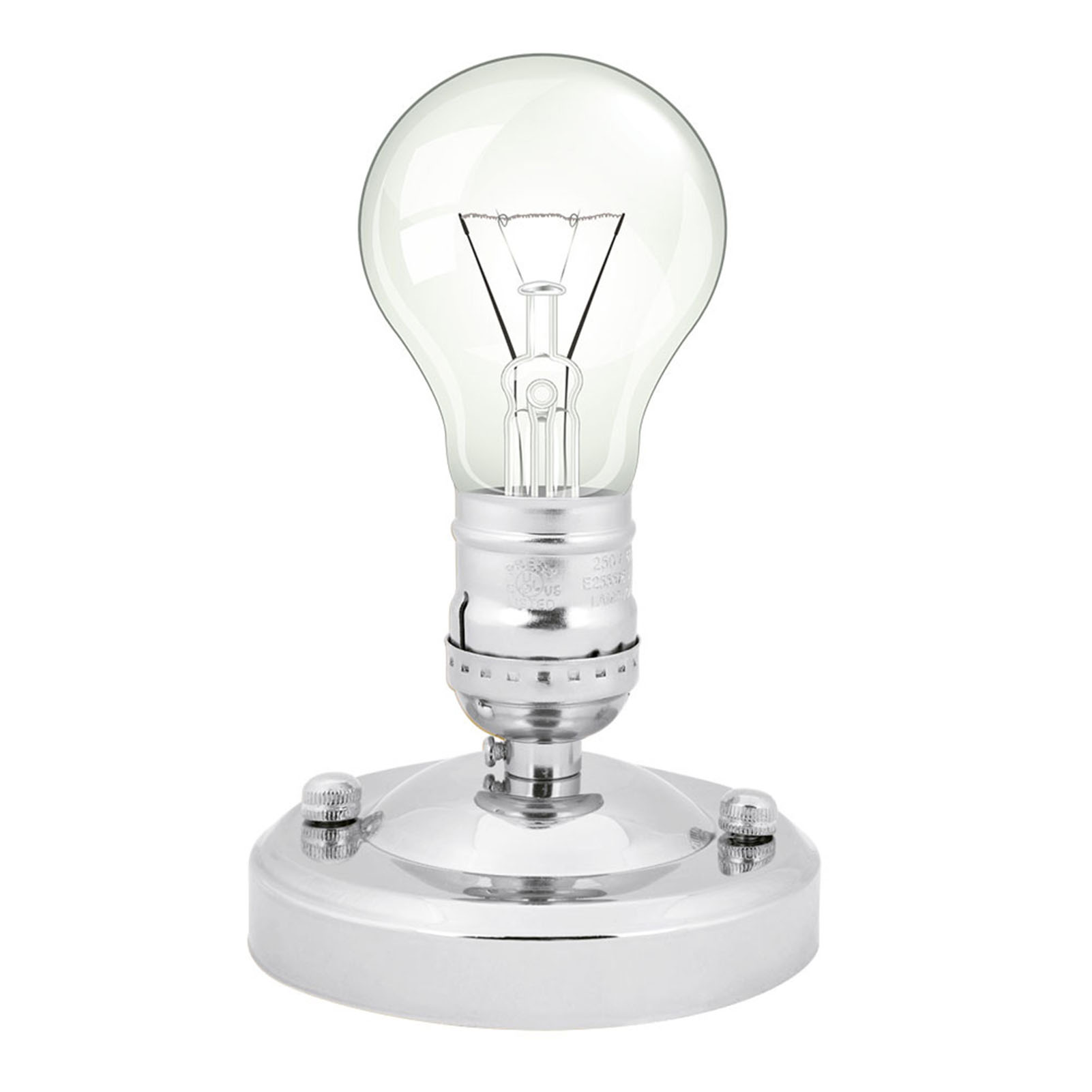 E26/e27 Vintage Industrie Decken-/wandleuchtenfassung, Pendelleuchte, Lampenfassung, Silber