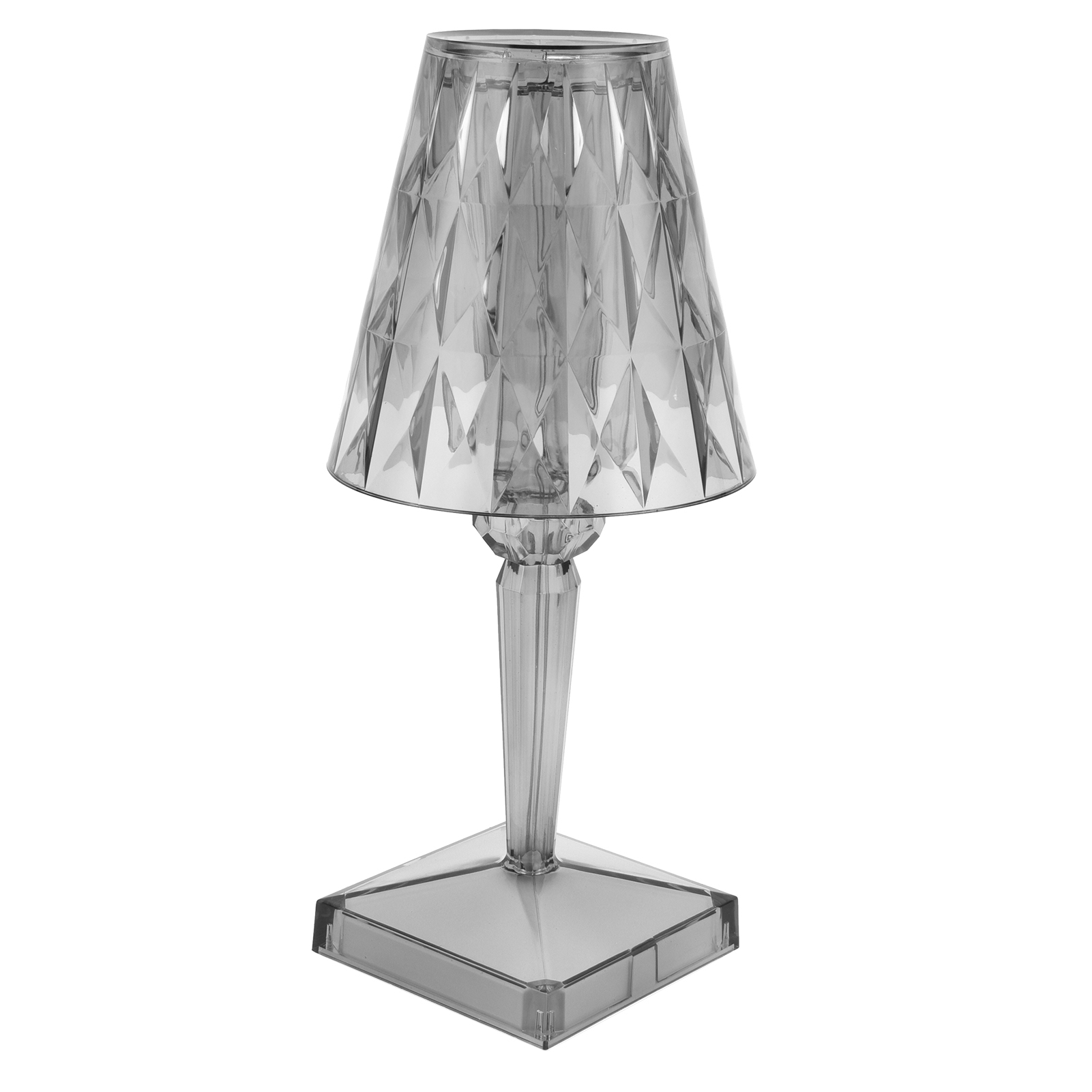 Led-kristall-tischleuchte, Transparentes Prisma, Dimmbar, Usb-ladefunktion, Innenbeleuchtung, Grau