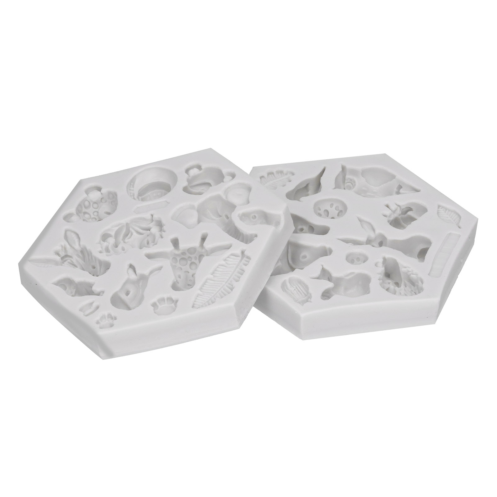 2er-set Silikonformen Mit Tiermotiven Für Fondant, Schokolade, Seife Und Kuchen – Backform, Grau