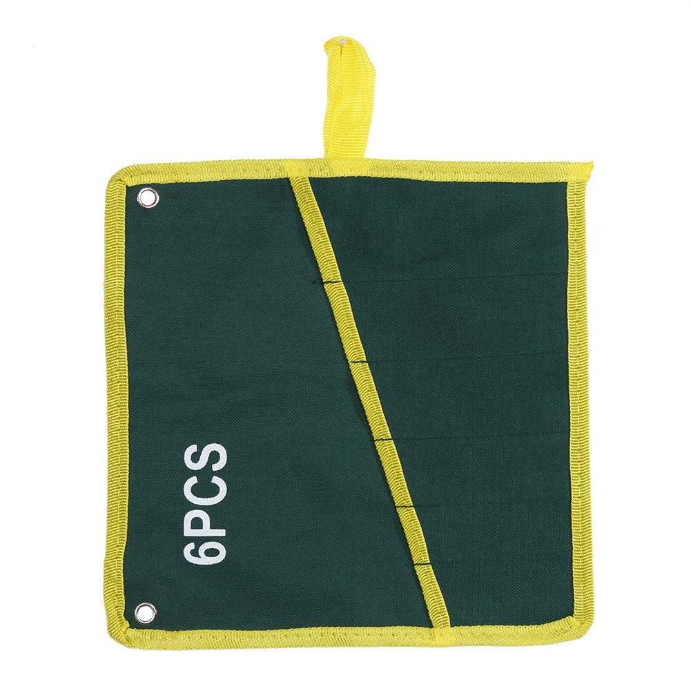 Stück Robuste Werkzeugrolle Aus Canvas Mit 6 Taschen Für Schraubenschlüssel, Grün