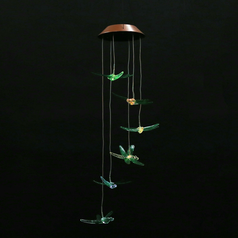Wasserdichte Led-windspiel-leuchte Mit Solarpanel Und Libellenmotiv Für Den Außenbereich, Geeignet Für Die Dekoration Von Haus Und Garten (grün)