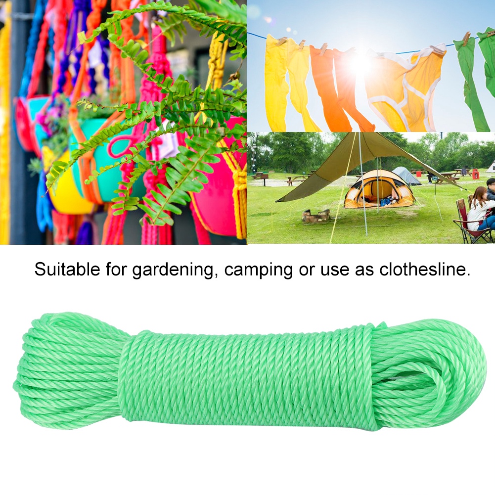20 M Lange Nylon-wäscheleine, Garten, Camping, Outdoor (grün)