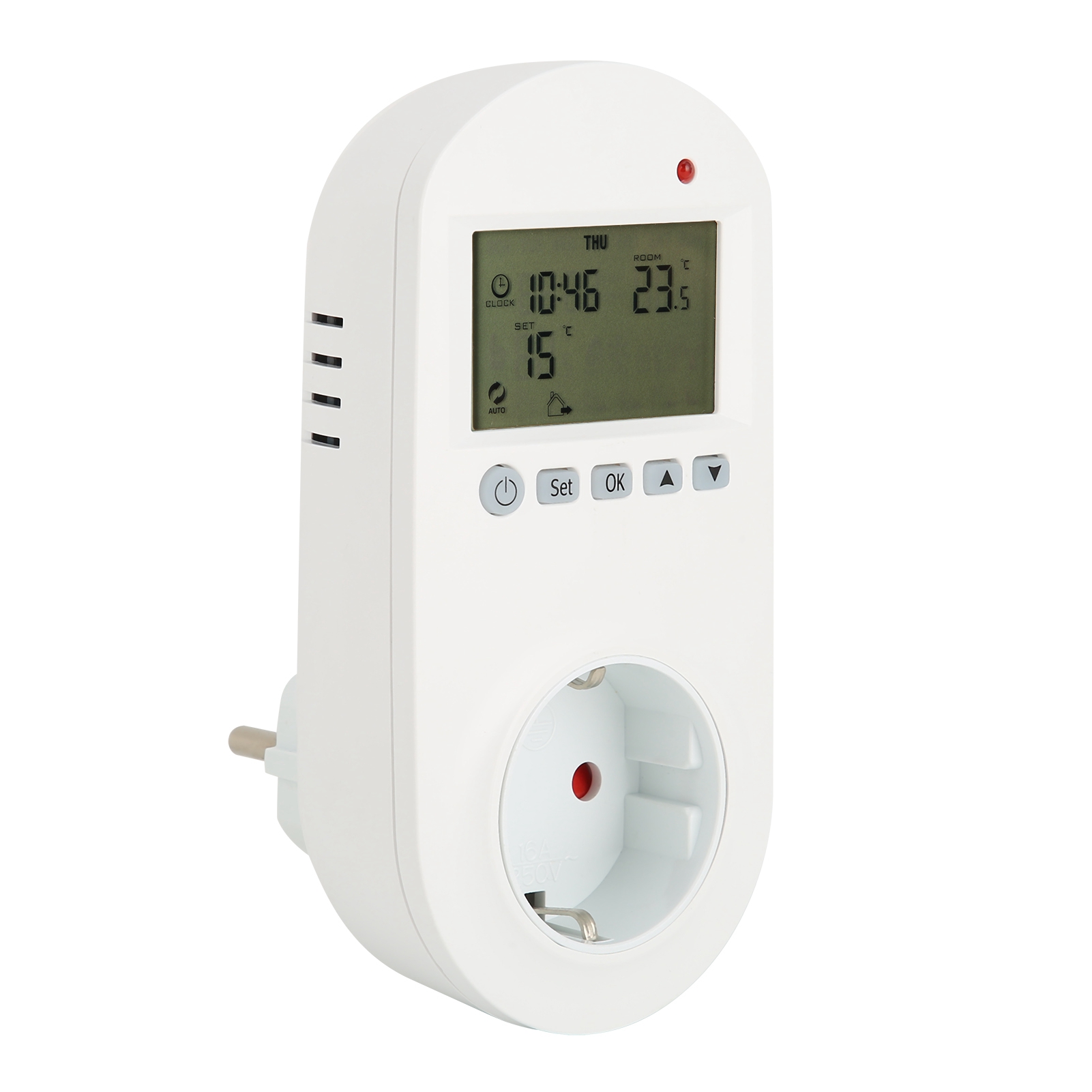 Programmierbarer 16a-steckerthermostat Für Elektrische Heizungen, Eu 230v