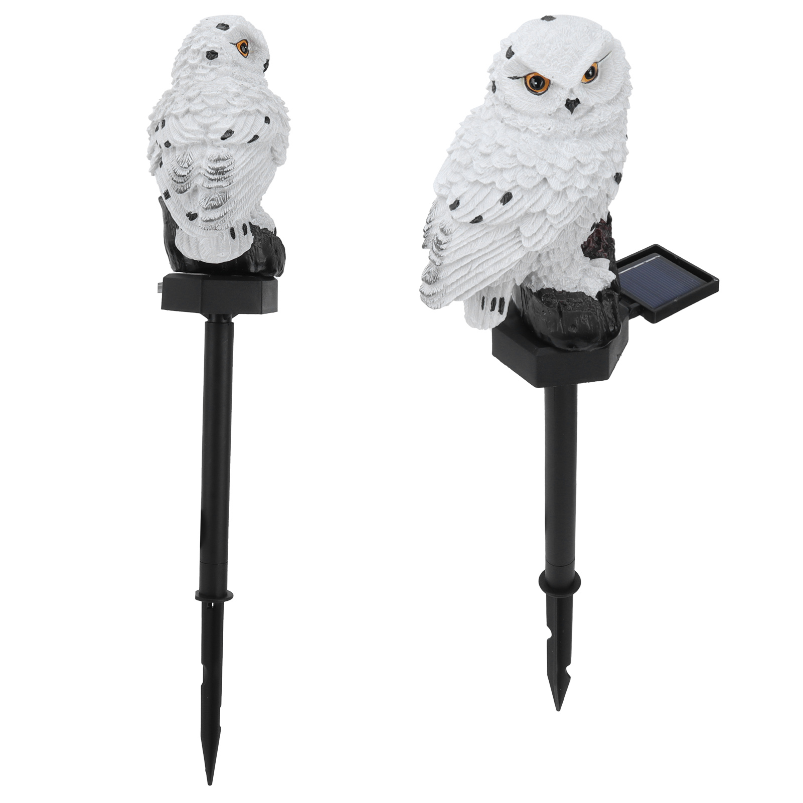 Led-solar-gartenleuchte, Warmweißes Licht, Eulenform, Erdspießleuchte, Landschaftsbeleuchtung