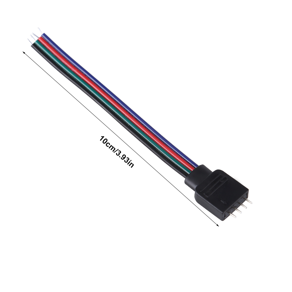 20 Stück 4-polige Kabelverbinder Für 5050/3528/3014 Rgb-led-streifen, 10 Cm Länge, Stecker