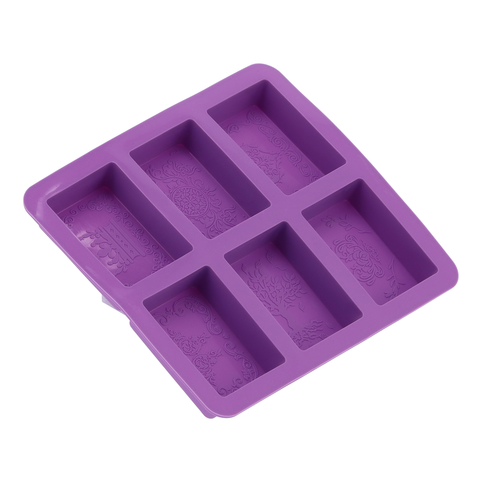 Silikon-seifenform Mit 6-teiligem Muster Für Die Herstellung Von Handgemachten Seifen Und Kuchen (rechteckig)