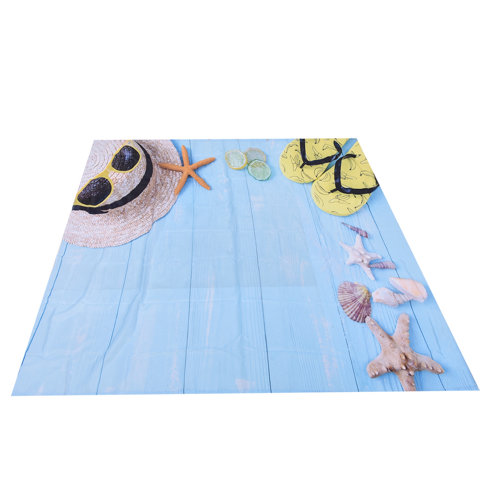 Duschvorhang Mit Strandmuster, Wasserdicht, Aus Polyester, Inklusive Haken, 180 X 200 Cm