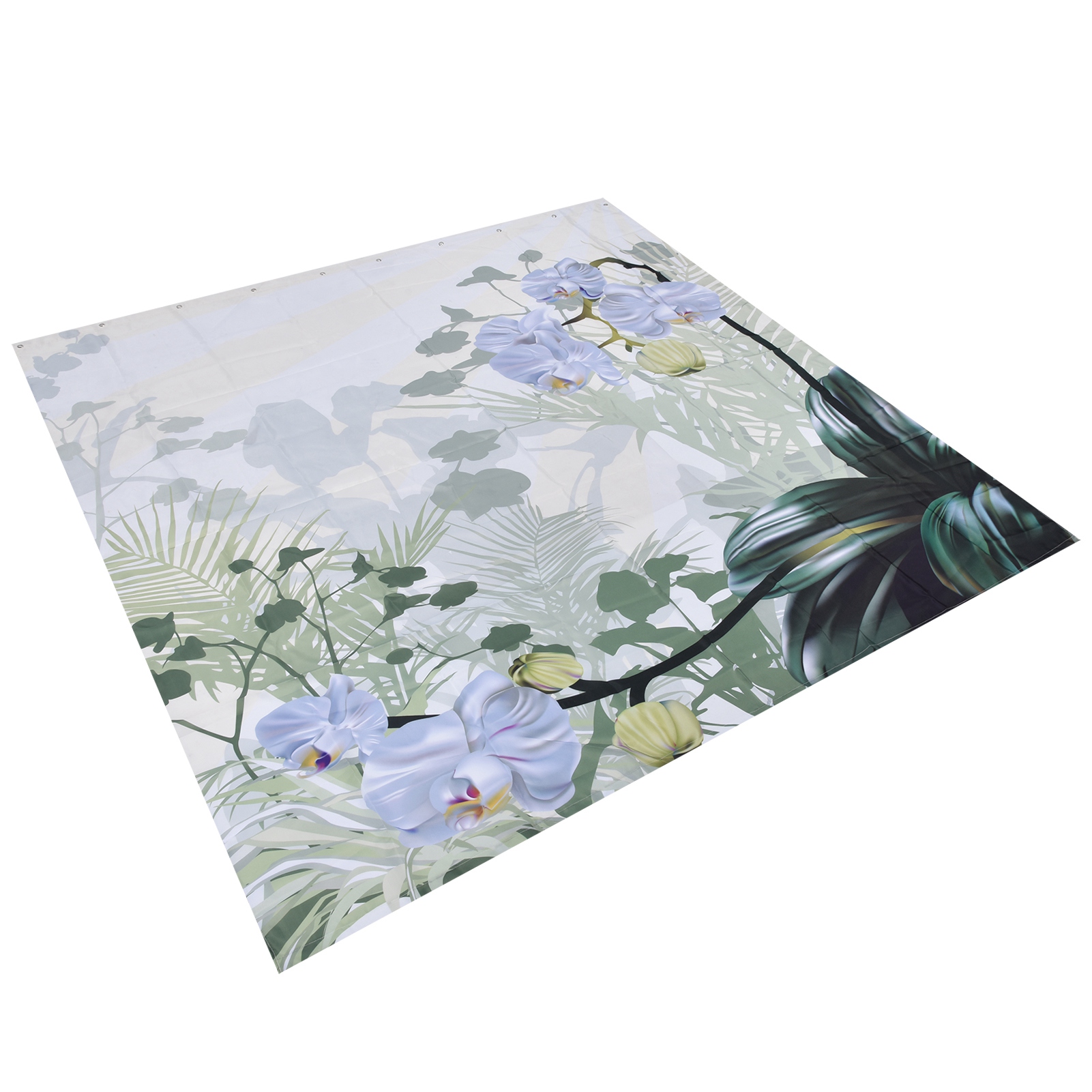 Duschvorhang Mit Blumenmuster, Wasserdicht, Aus Polyester, Inklusive Haken, 180 X 200 Cm