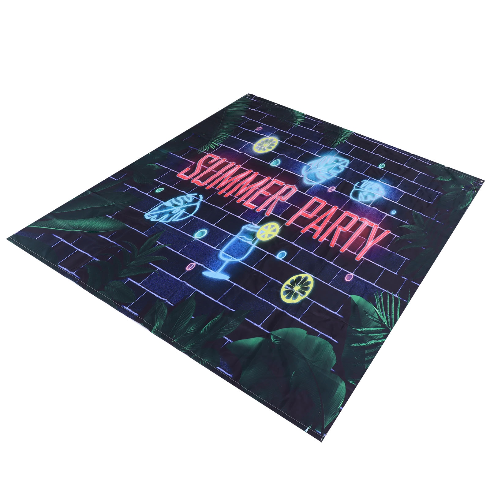 Sommerliches Duschvorhangmuster Aus Polyester, Wasserdicht, Ohne Bohren, Inklusive Haken, 180 X 180 Cm
