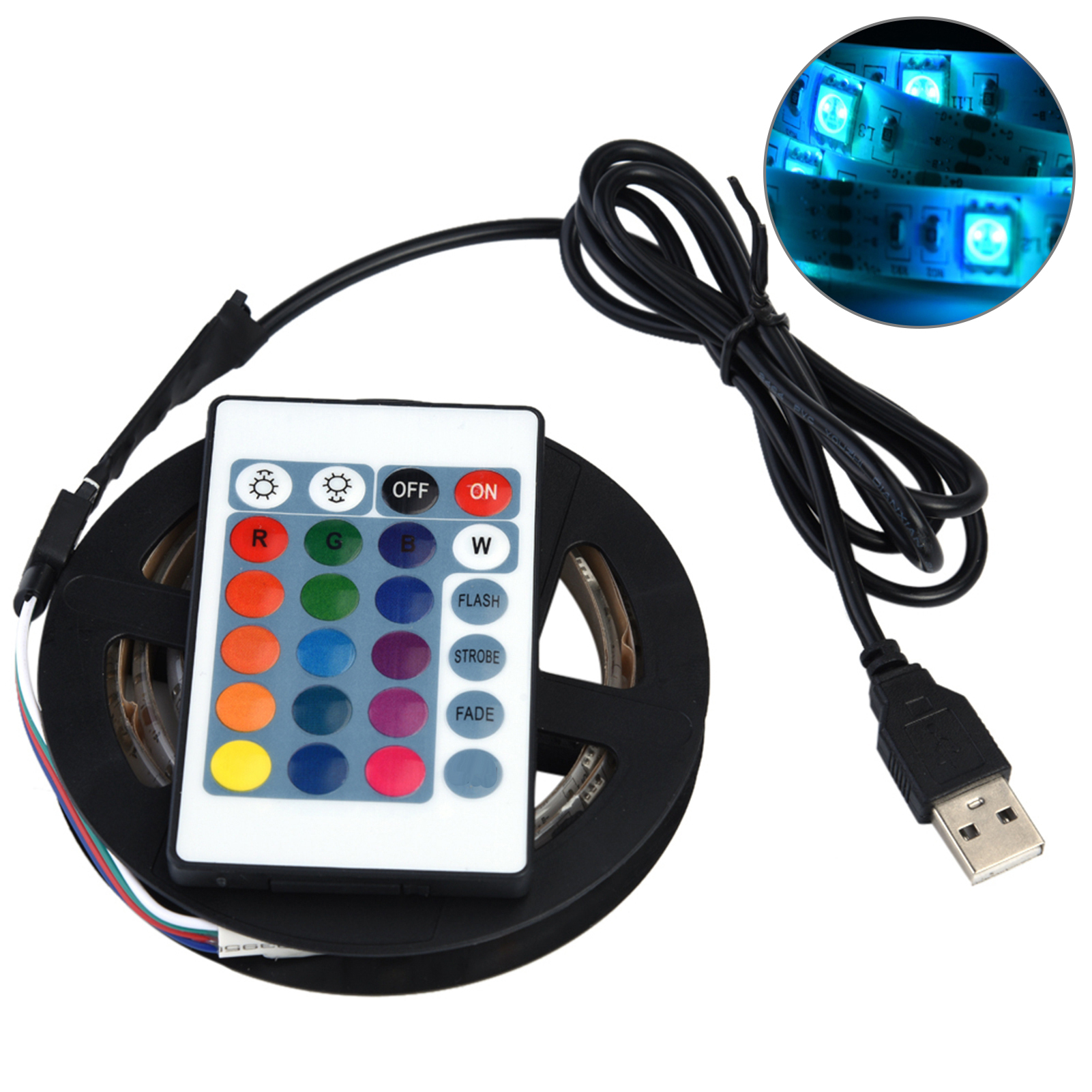Dc 5v Usb Led-streifen 5050 Rgb Wasserdicht Flexibel Für Tv-hintergrundbeleuchtung 1m 30 Leds