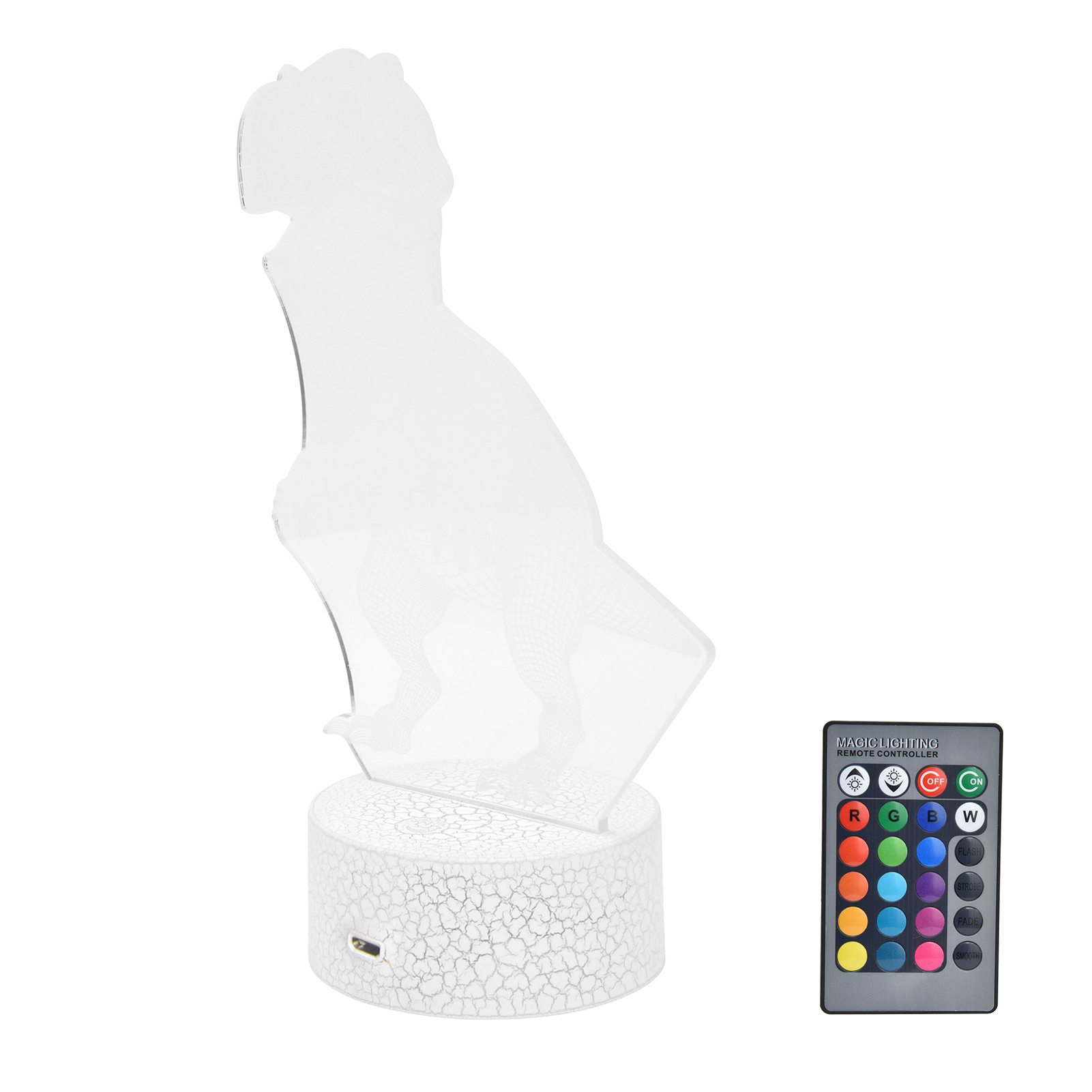 Dinosaurier-lampe, 16 Farben, 4 Modi, Rgb-farben, Dimmbar, Fernbedienung, Nachtlicht, Geschenk Für Kinder Und Jungen