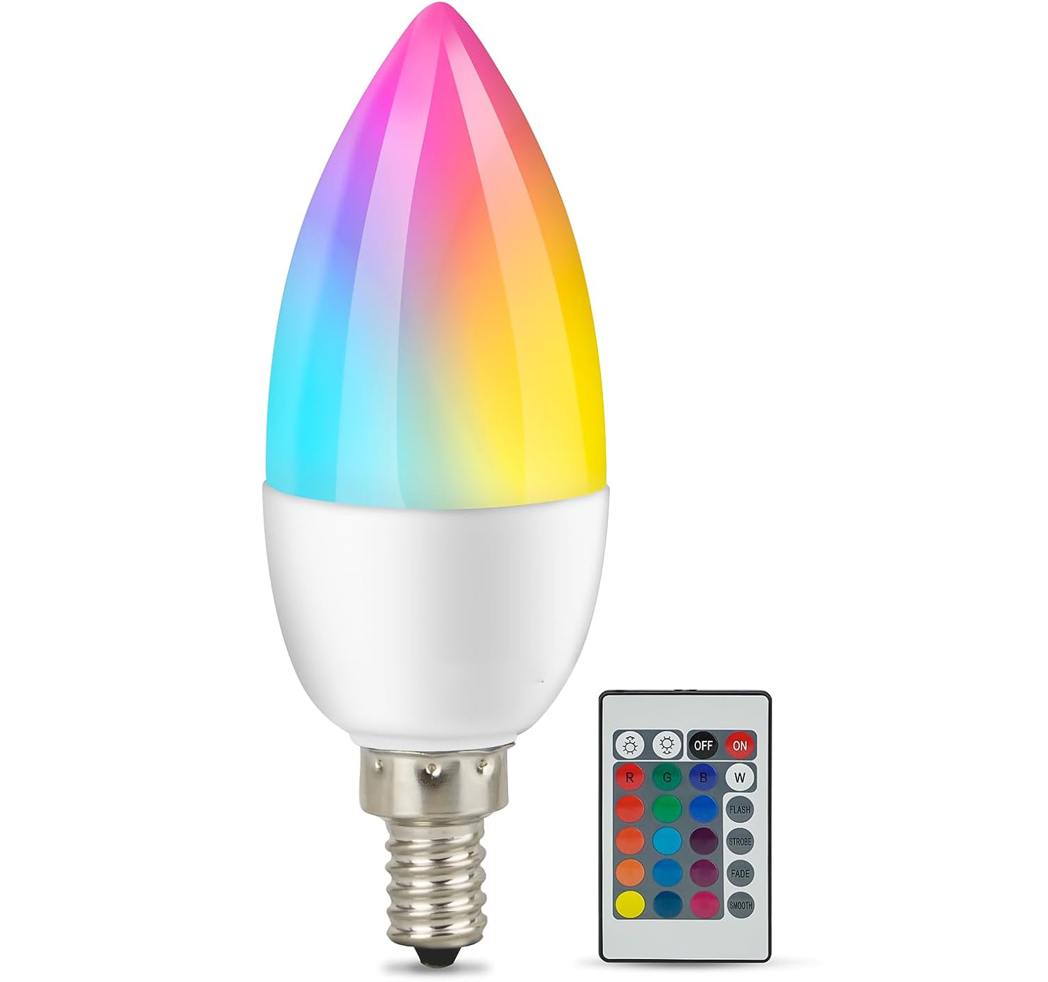 3w Led-kerzenlampe Mit Farbwechsel, Ac85-265v, Mit Fernbedienung (e12rgb+warmweiß)