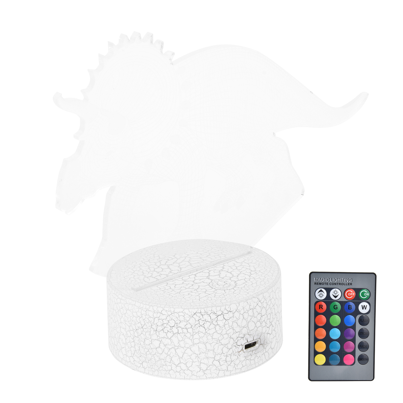 Rgb-nachtlicht In Dinosaurierform, 16 Farben, 4 Modi, Dimmbar, Tischlampe Mit Touch-fernbedienung