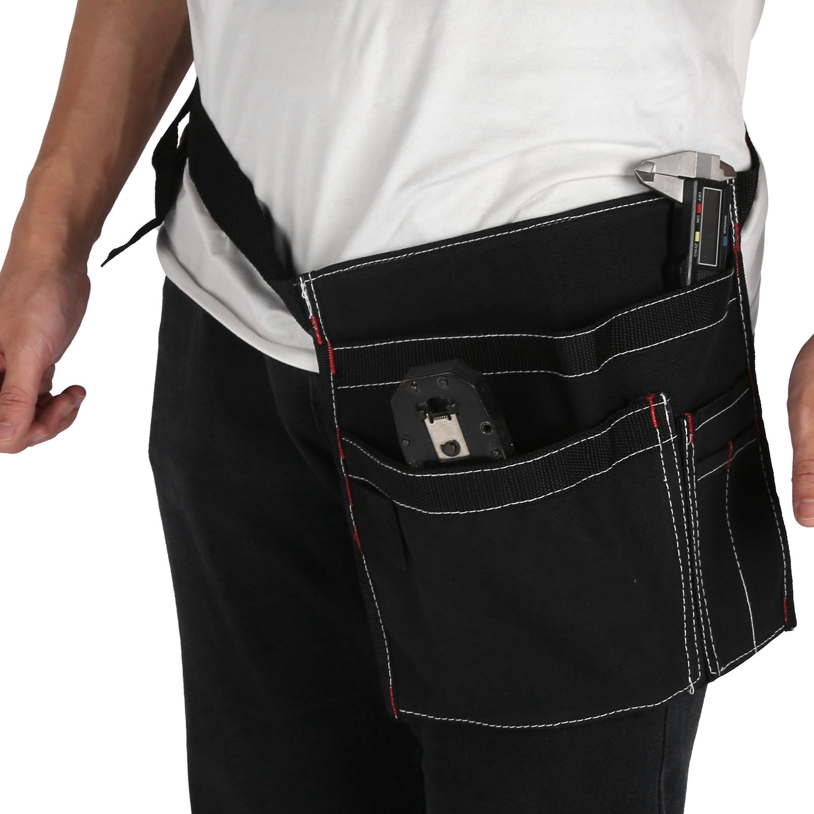 Werkzeugtasche Aus Canvas, Hüfttasche Mit Werkzeugfach Und Sicherem Verschluss Für Schreiner, Elektriker Und Heimwerker