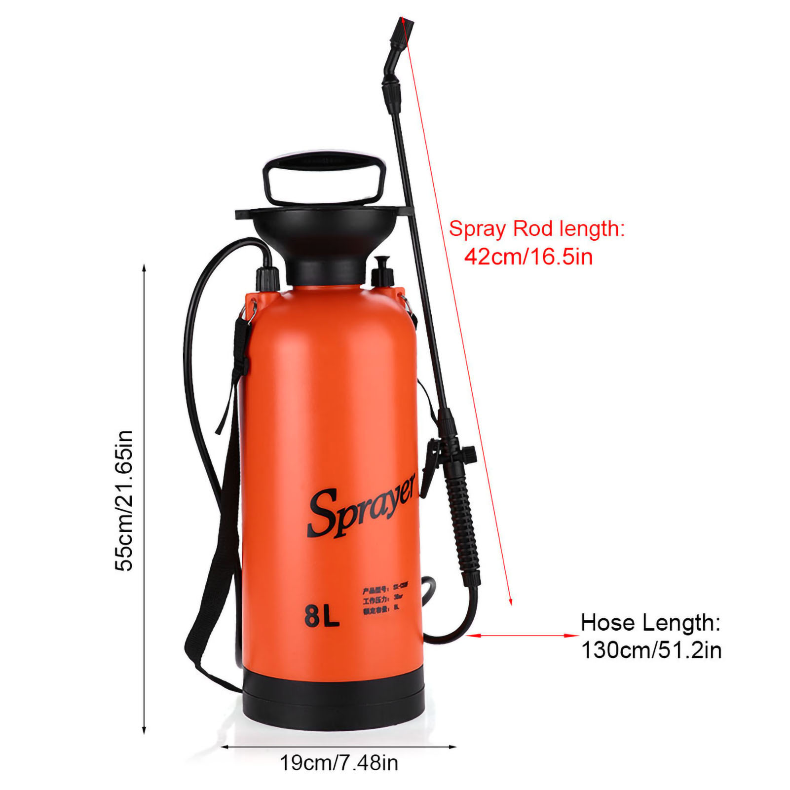 Gartenspritze Mit Luftdruck Und Schultergurt Für Landwirtschaftliche Und Gartenbauliche Zwecke, 8 Liter
