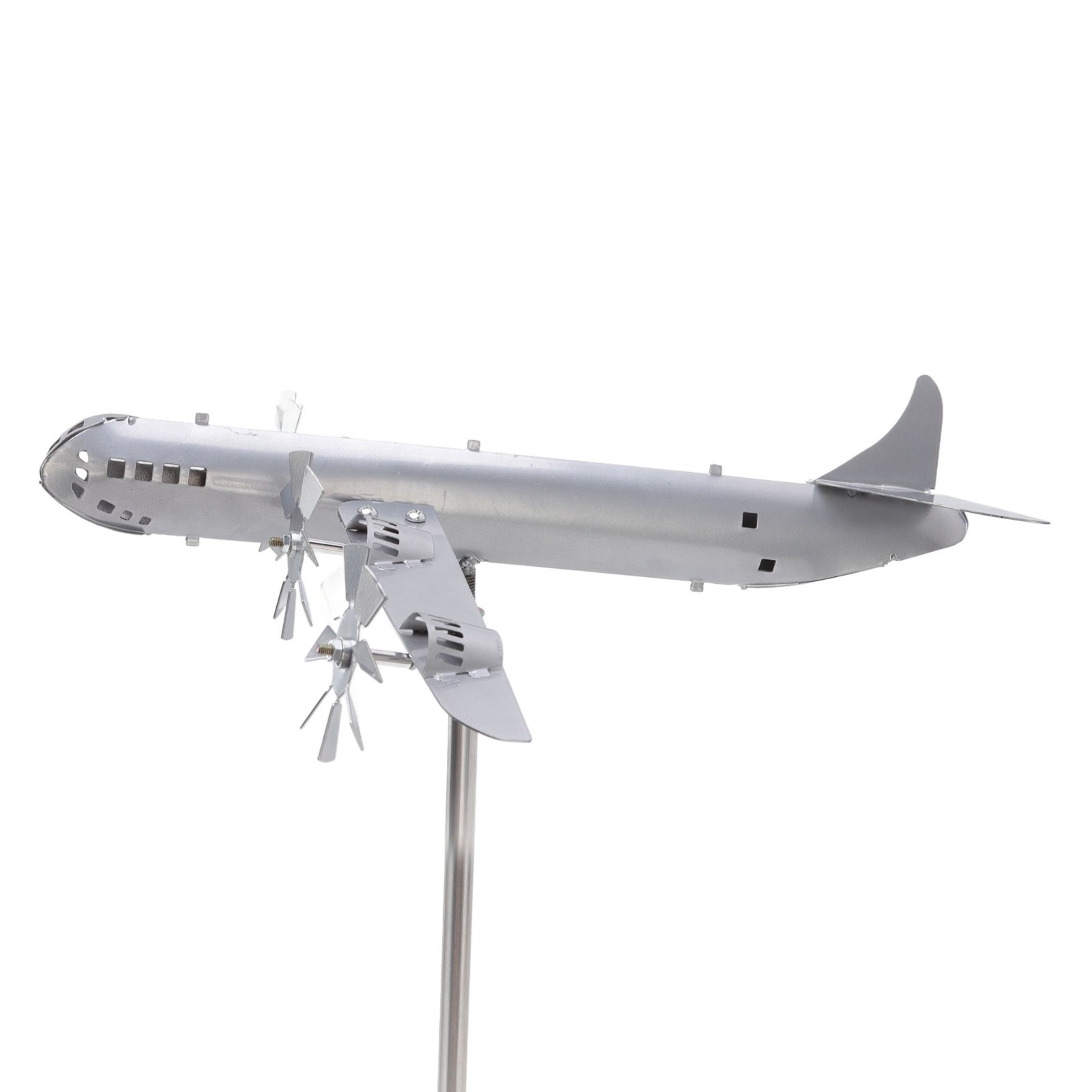 Flugzeug-windskulptur, Windbetriebene, Drehbare Edelstahl-windmühle In Flugzeugform, Einfach Zu Montierende Metall-windmühle, Gartendekoration