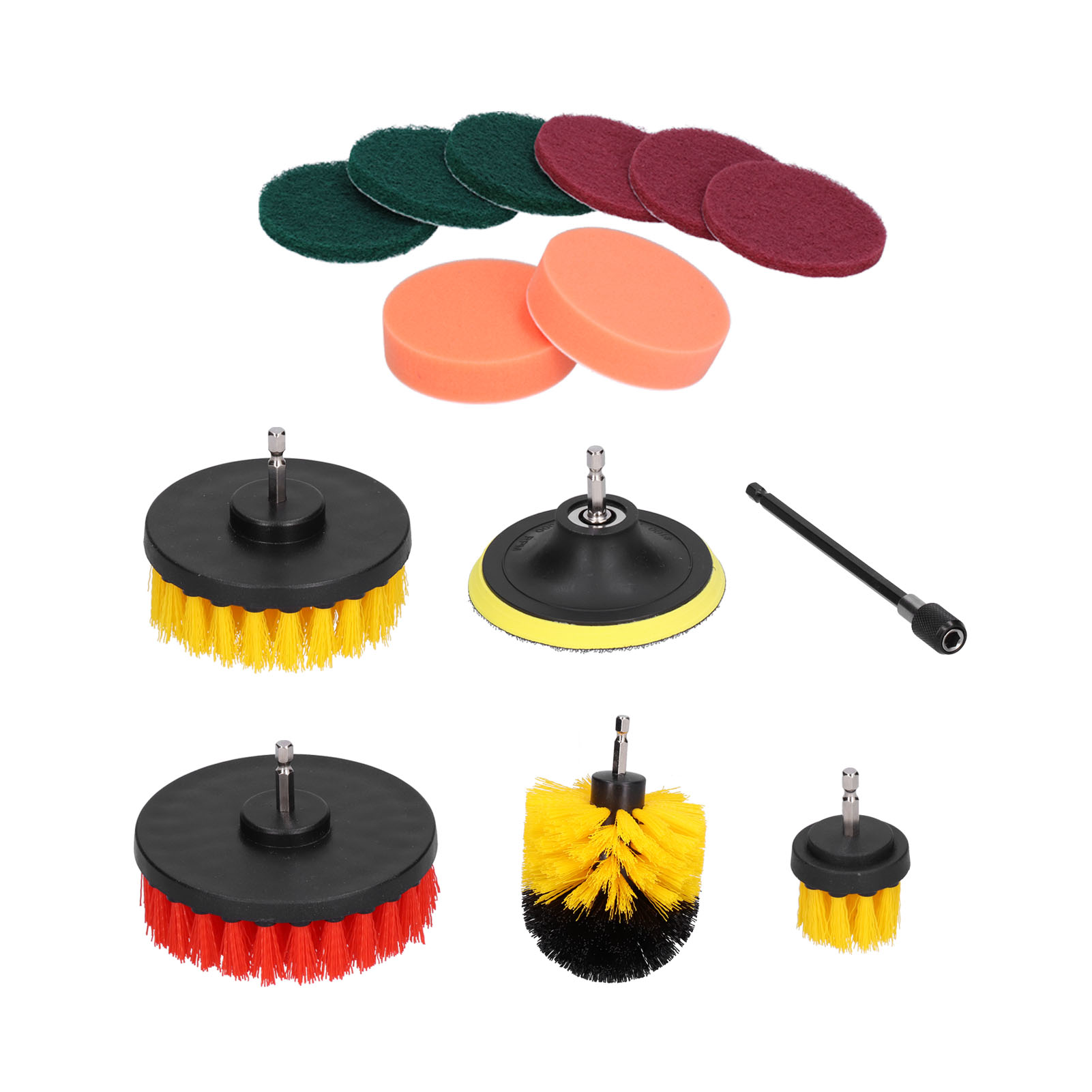 14-teiliges Bohrmaschinen-bürstenaufsatz-set, Reinigungsset Mit Bürsten, Scheuerpads Und Reinigungszubehör