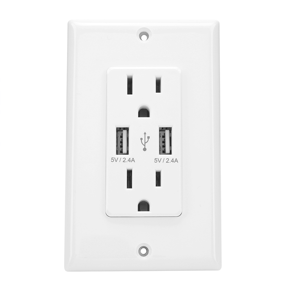 Usb-wandladegerät Mit Überspannungsschutz, Steckdosenadapter, Zwei Usb-anschlüsse, Ladestation