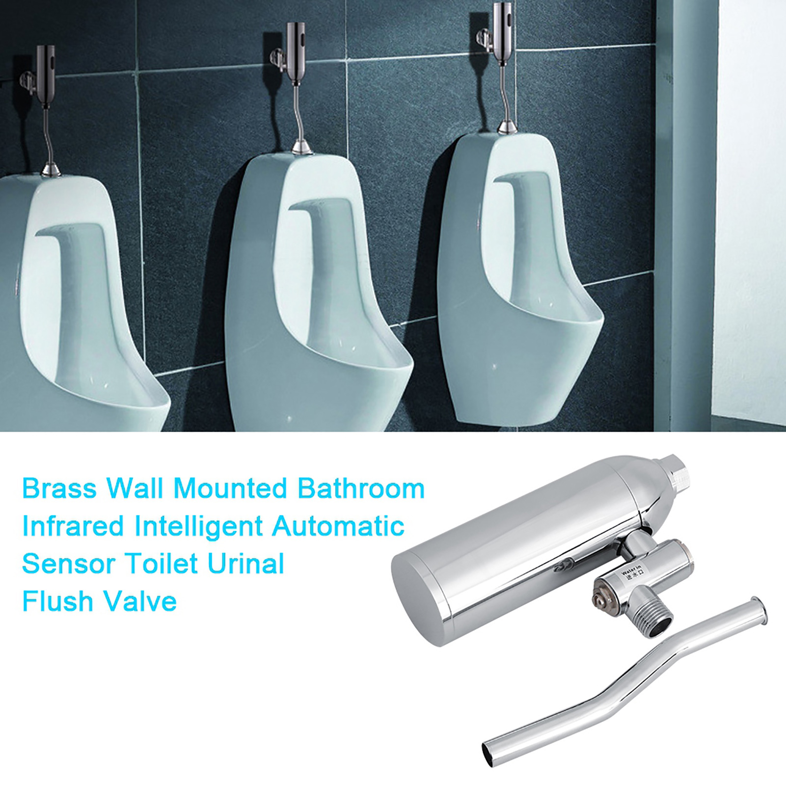 Wandmontiertes, Intelligentes Automatisches Spülventil Mit Infrarotsensor Aus Messing Für Toilette Und Urinal
