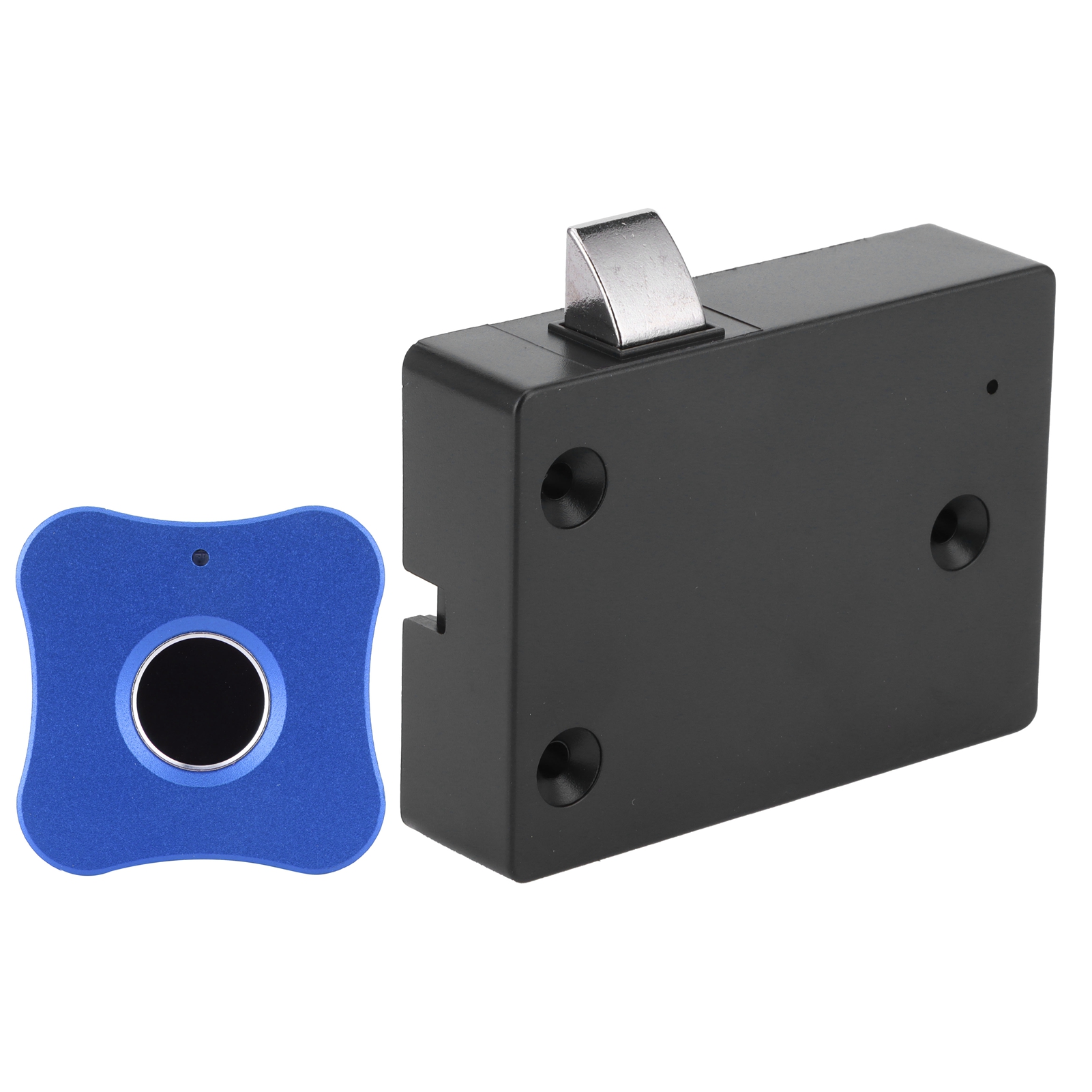Smartes Elektrisches Fingerabdruckschloss Aus Aluminiumlegierung Für Schränke Und Schubladen, Blumenförmig, Blau