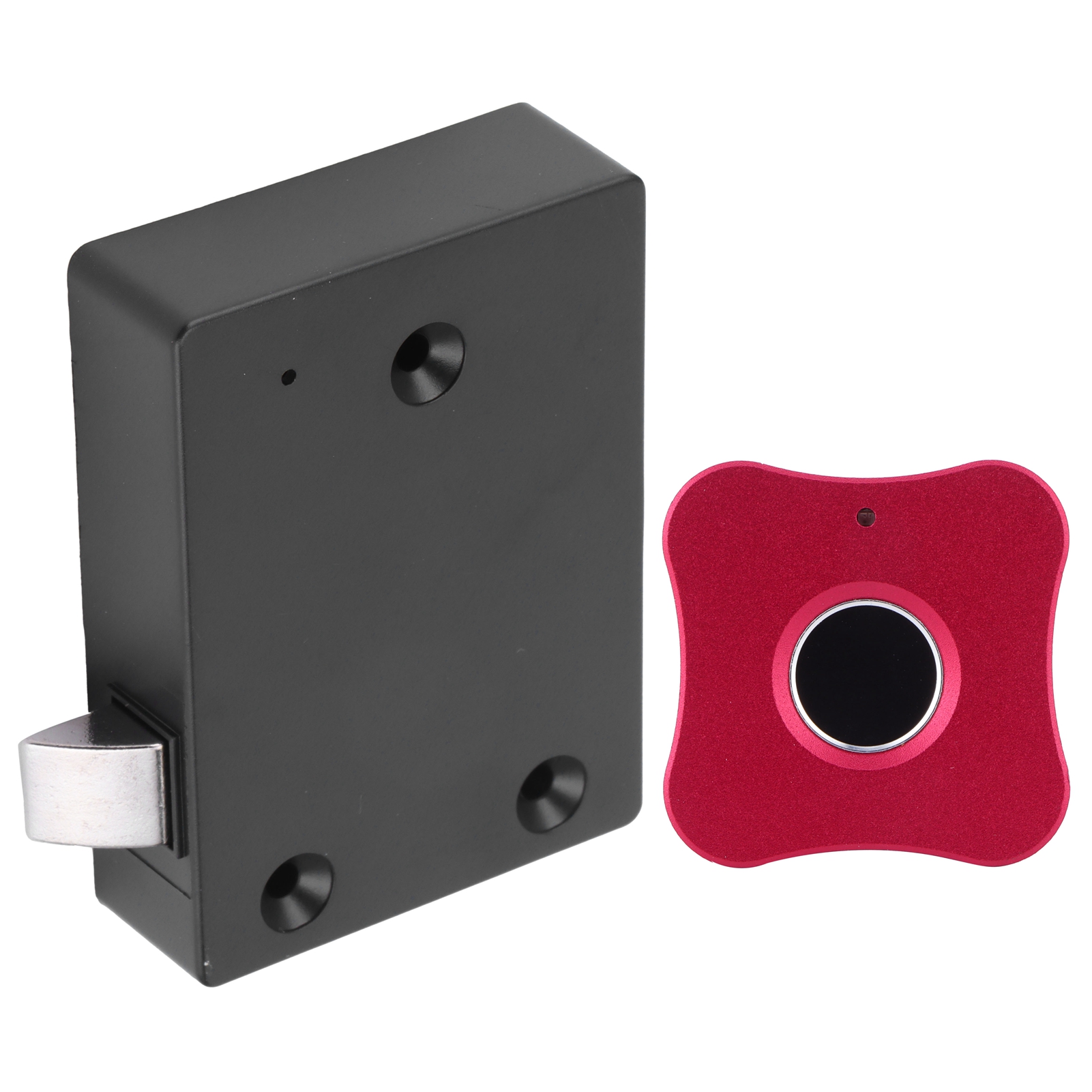 Smartes Elektrisches Fingerabdruckschloss Aus Aluminiumlegierung Für Schränke Und Schubladen, Blumenförmig, Rot