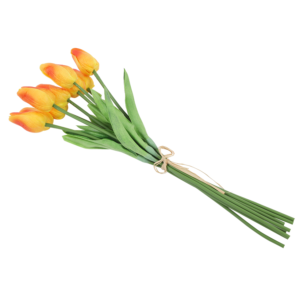 30 Künstliche Tulpen In Realistischer Haptik, Kunstblumen, Geschenkidee Für Heim- Und Hochzeitsdekoration (sonnenuntergangsfarbe)