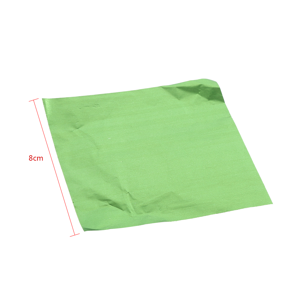 100 Stück/packung Quadratische Bonbon-herstellungszutaten, Süßigkeiten, Schokoladen-lollis-folienverpackungen 3" X 3" Grün