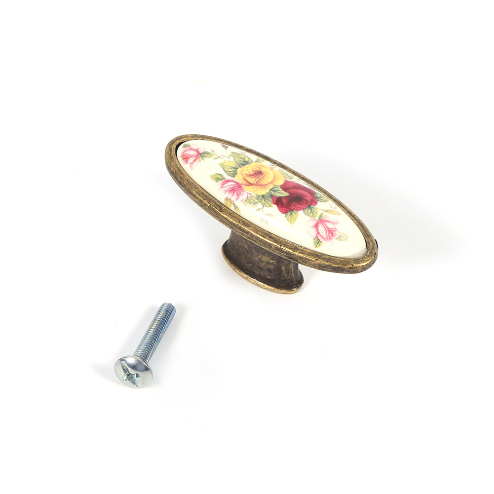 Blumenförmige Keramik-bronze-diy-türgriffe, Schrank-, Schubladen- Und Kleiderschrankgriffe 8
