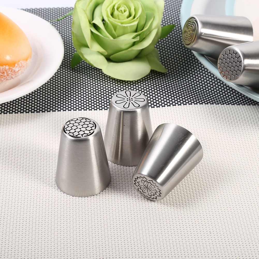 6-teiliges Set Edelstahl-spritzdüsen Für Blumen- Und Tortendekoration, Backzubehör