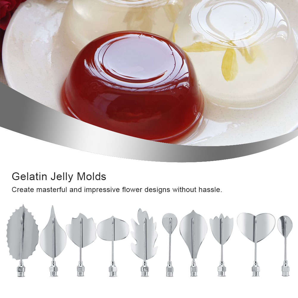 3d-gelatine-formen Aus Edelstahl, Diy-puddingkunst-nadelspritze, Tortendekorationswerkzeug (n)
