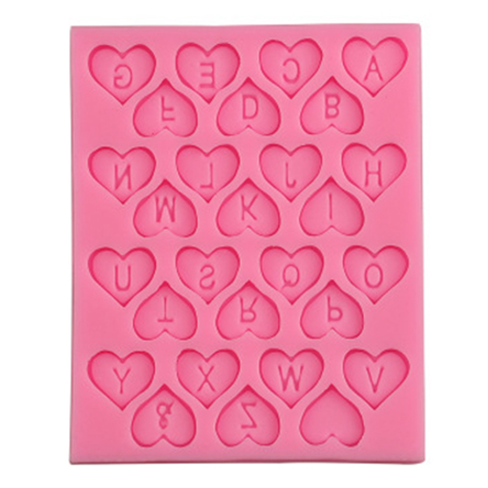 Herzförmige Buchstaben Für Kuchen, Kekse, Schokolade, Zuckerpaste, Lebensmittel, Silikonform, Backform