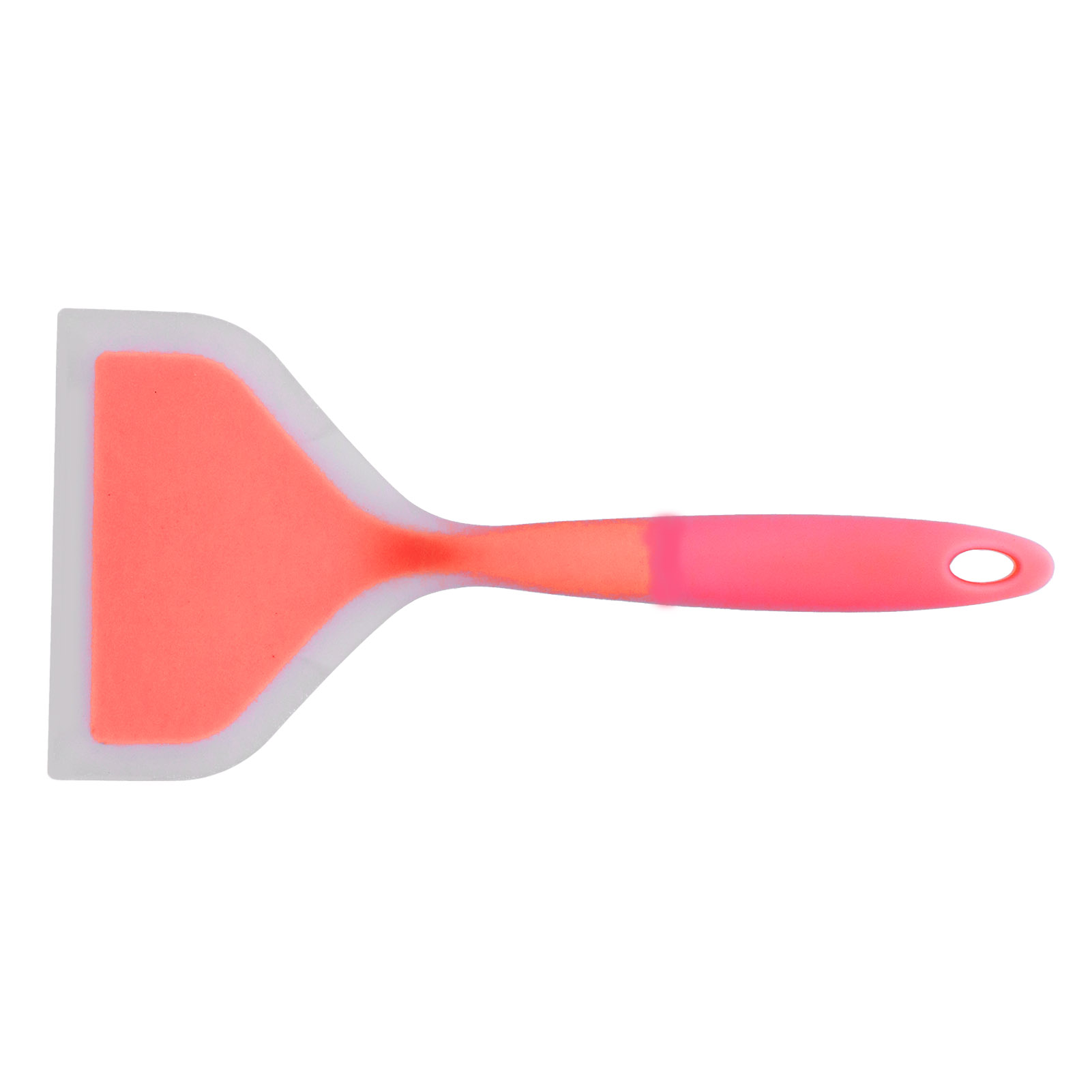 Kochspatel, Transparent, Zweifarbig, Silikon, Breite Öffnung, Bratspatel, Pfannkuchenspatel, Frittierter Spatel Für Die Heimische Küche (orangefarbener Spatelkopf)