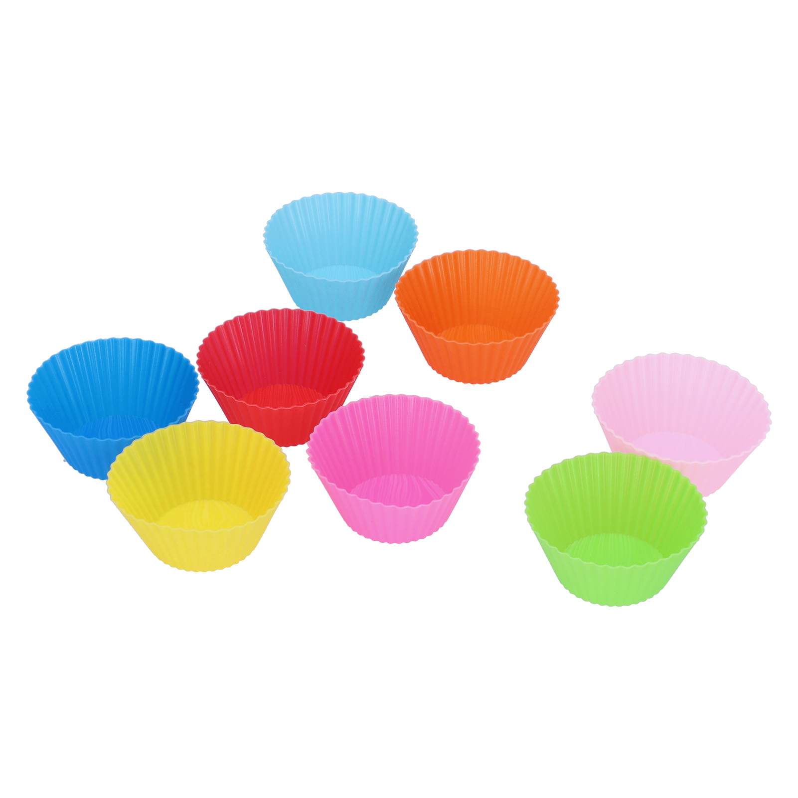 8-teiliges Set 7 Cm/2,8 Zoll Silikon-backförmchen, Wiederverwendbare Runde Kuchenformen, Hitzebeständige Kuchenförmchen