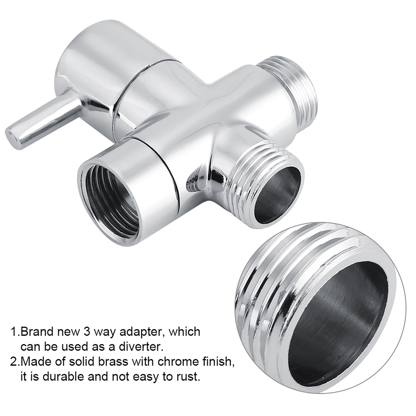 3-wege-t-förmiges Umstellventil Für Dusche, Wc, Bidet, Sprühdüse, Wasseradapter, Chrom
