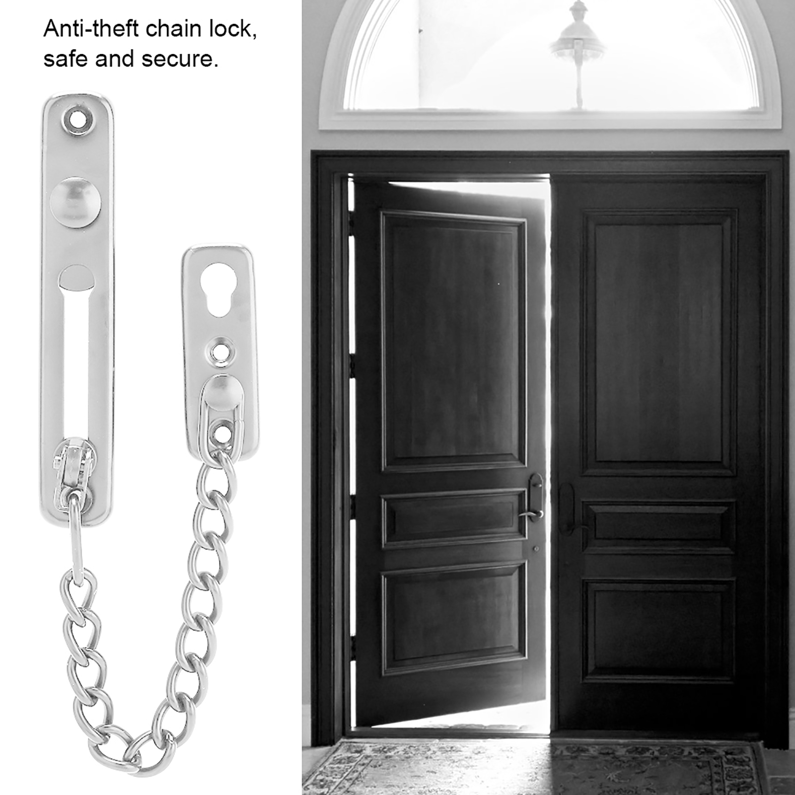 Edelstahl-sicherheitskette Mit Diebstahlsicherung Für Innentüren, Häuser Und Hotels (2 Stück)