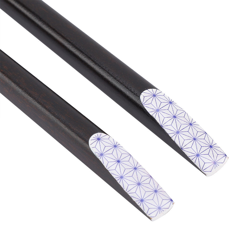 Paar Wiederverwendbare, Robuste Essstäbchen Aus Holz Im Japanischen Sakura-stil (blau)
