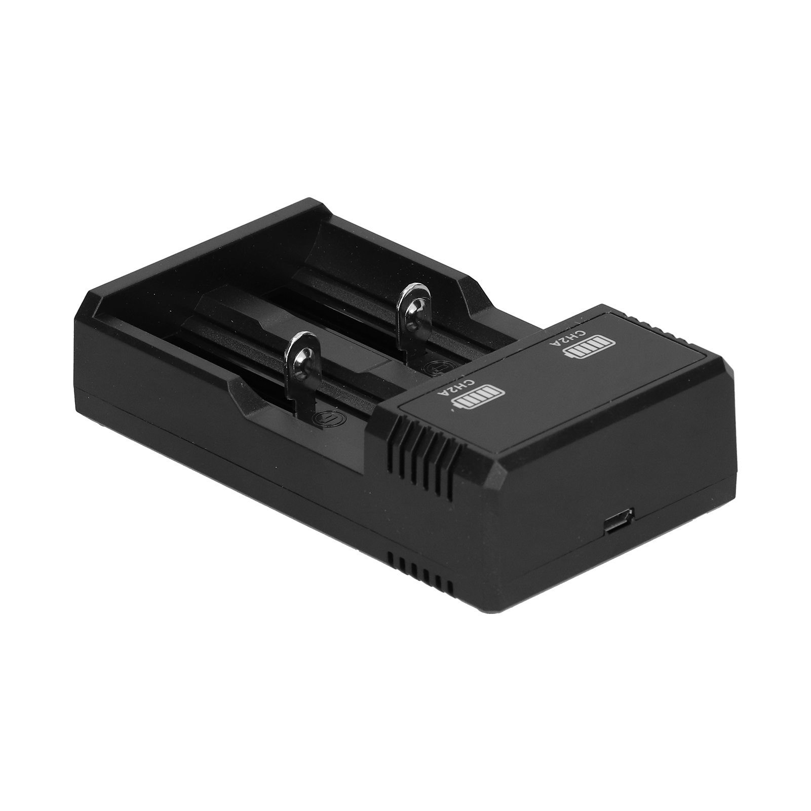 Universelles Akkuladegerät Mit 2 Ladeschächten, Usb-schnellladefunktion Und Kontrollleuchte Für 18500- Und 26650-lithium-akkus
