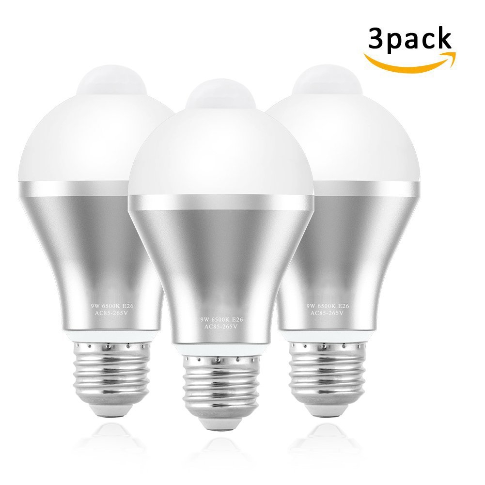 Bewegungsmelder-glühbirne, Eecoo 9w Smart Pir Led-glühbirne Mit Automatischer Ein-/ausschaltfunktion, Sicherheitsbeleuchtung Für Den Außen- Und Innenbereich