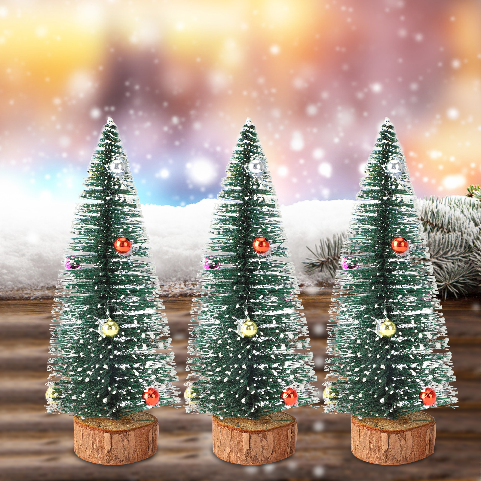 3er-set Mini-weihnachtsbaum-weihnachtsdekoration Für Zuhause Und Geschäft, 25 Cm Hoch