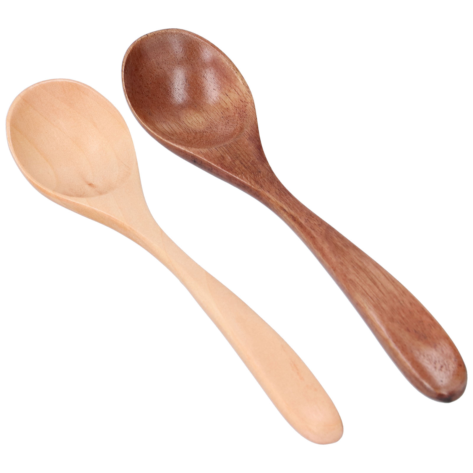 2er-set Holzlöffel Mit Gebogenem Griff, Kleine Rührschaufel Für Küche Und Restaurant