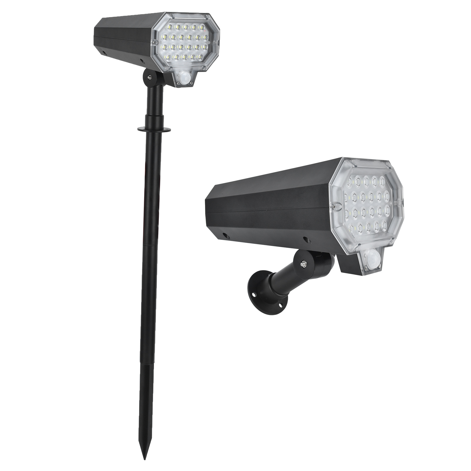 Solarbetriebene Gartenleuchte Mit Bewegungssensor, 160° Automatisch Drehbar, 22 Leds