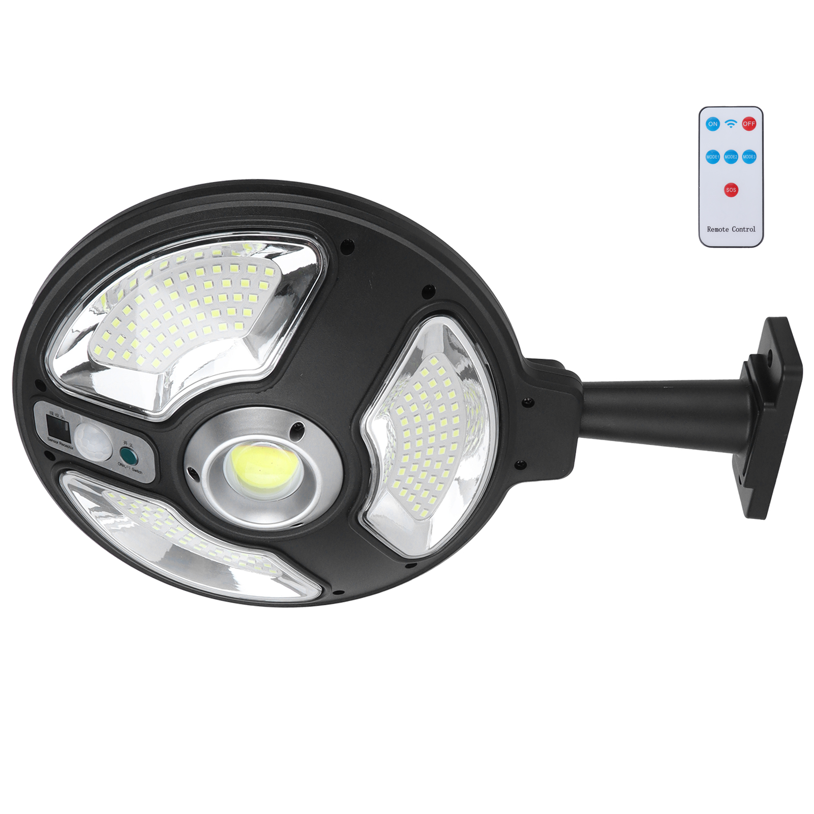 Wasserdichte Solar-wandleuchte Mit Led-bewegungsmelder Und Fernbedienung Für Garten- Und Villendekoration