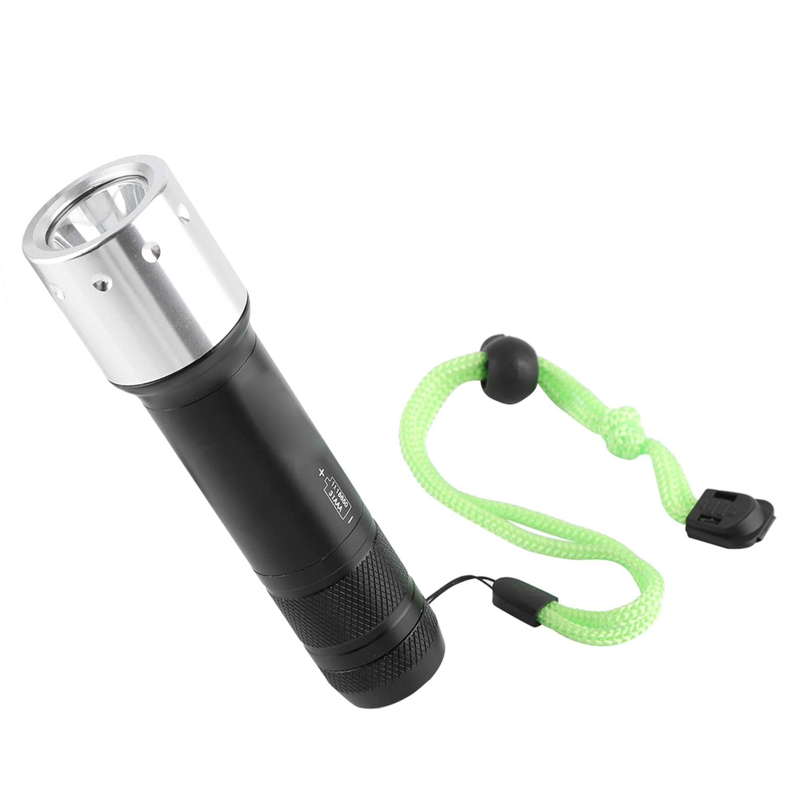 Tragbare Led-taschenlampe Aus Aluminiumlegierung, Wasserdicht, Für Taucher Und Outdoor-aktivitäten, 3 Leuchtmodi, Einstellbar