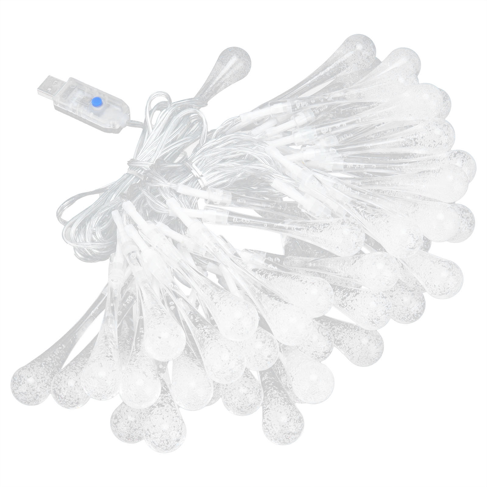50 Led Lichterkette Ip45 16 Farben Usb-fernbedienung Wassertropfenlampe Für Außenbereich Hof Rasen