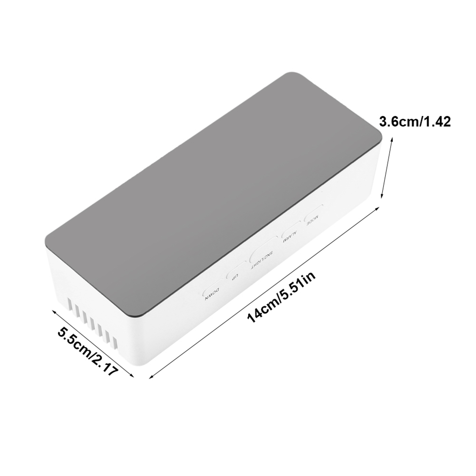 Multifunktionaler Led-digital-kosmetikspiegel Mit Wecker, Rechteckig, Geschenkidee