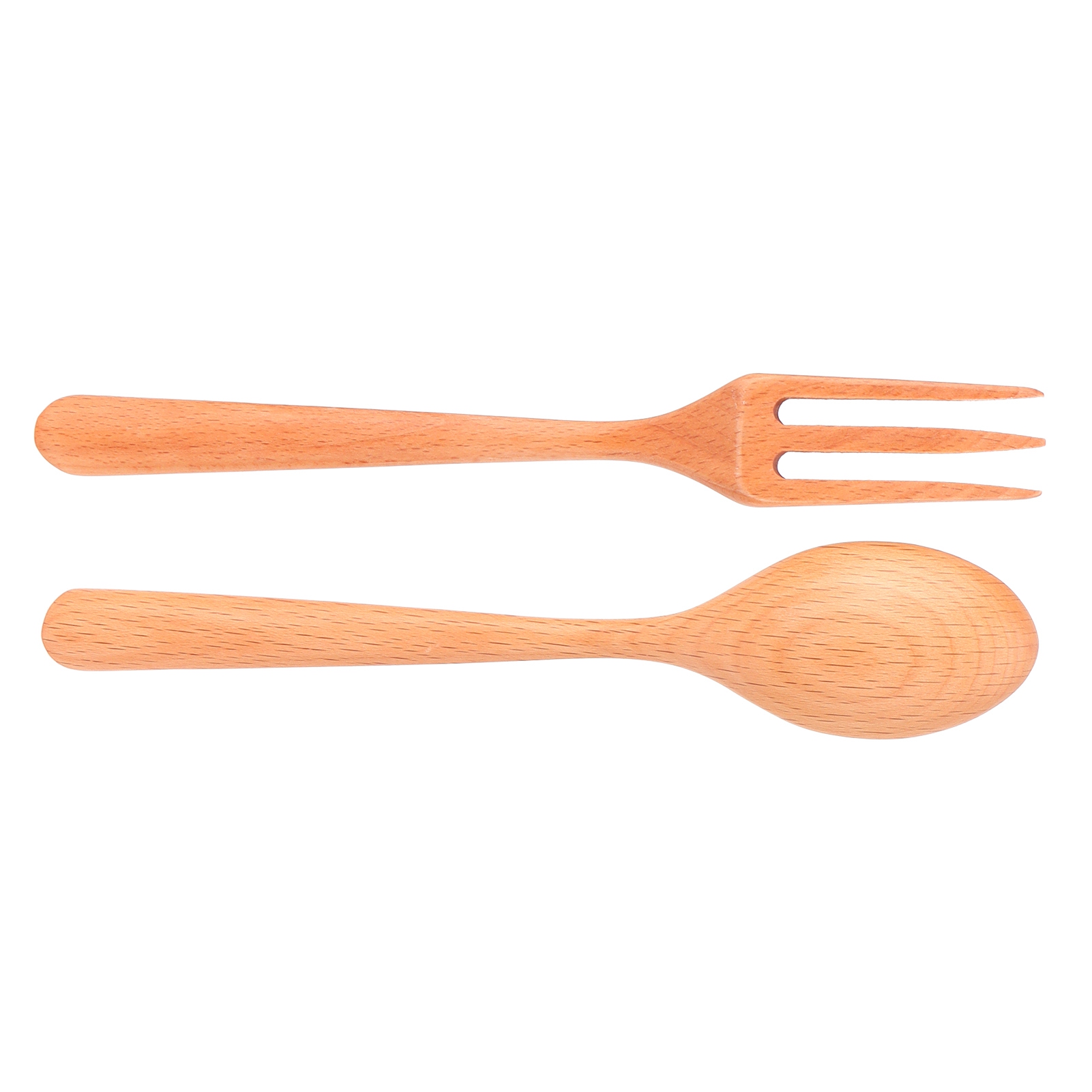 2-teiliges Set Hitzebeständiger Holzgabel Und -löffel, Langlebiges Küchenutensil Für Zuhause, Restaurant Und Büro, Aus Buchenholz