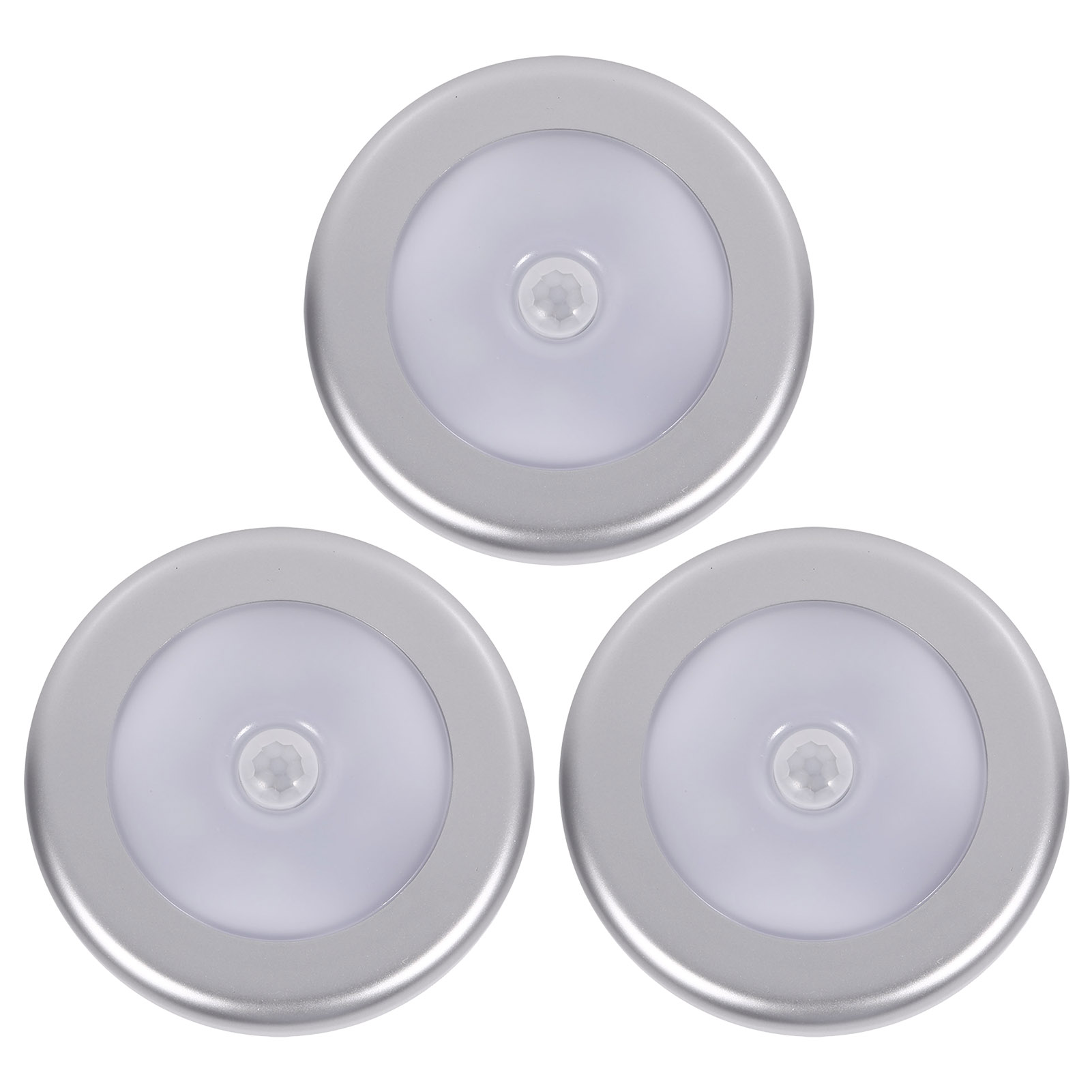 3er-pack Kabellose Pir-nachtlichter Mit Automatischem Bewegungsmelder, 6 Leds, Rundes Gehäuse, Batteriebetrieben