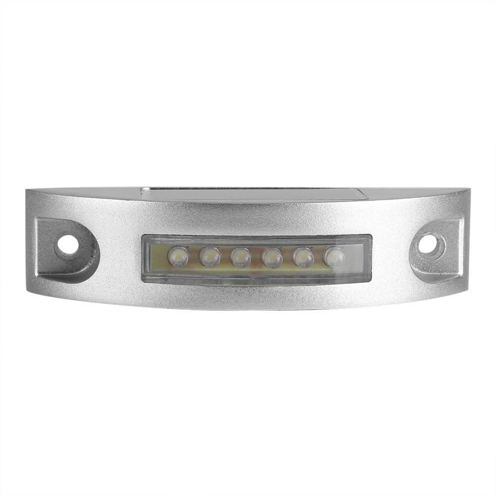 Solarbetriebene 6-led-einfahrts-/wegleuchte Aus Aluminiumguss, Wasserdicht, Weiß