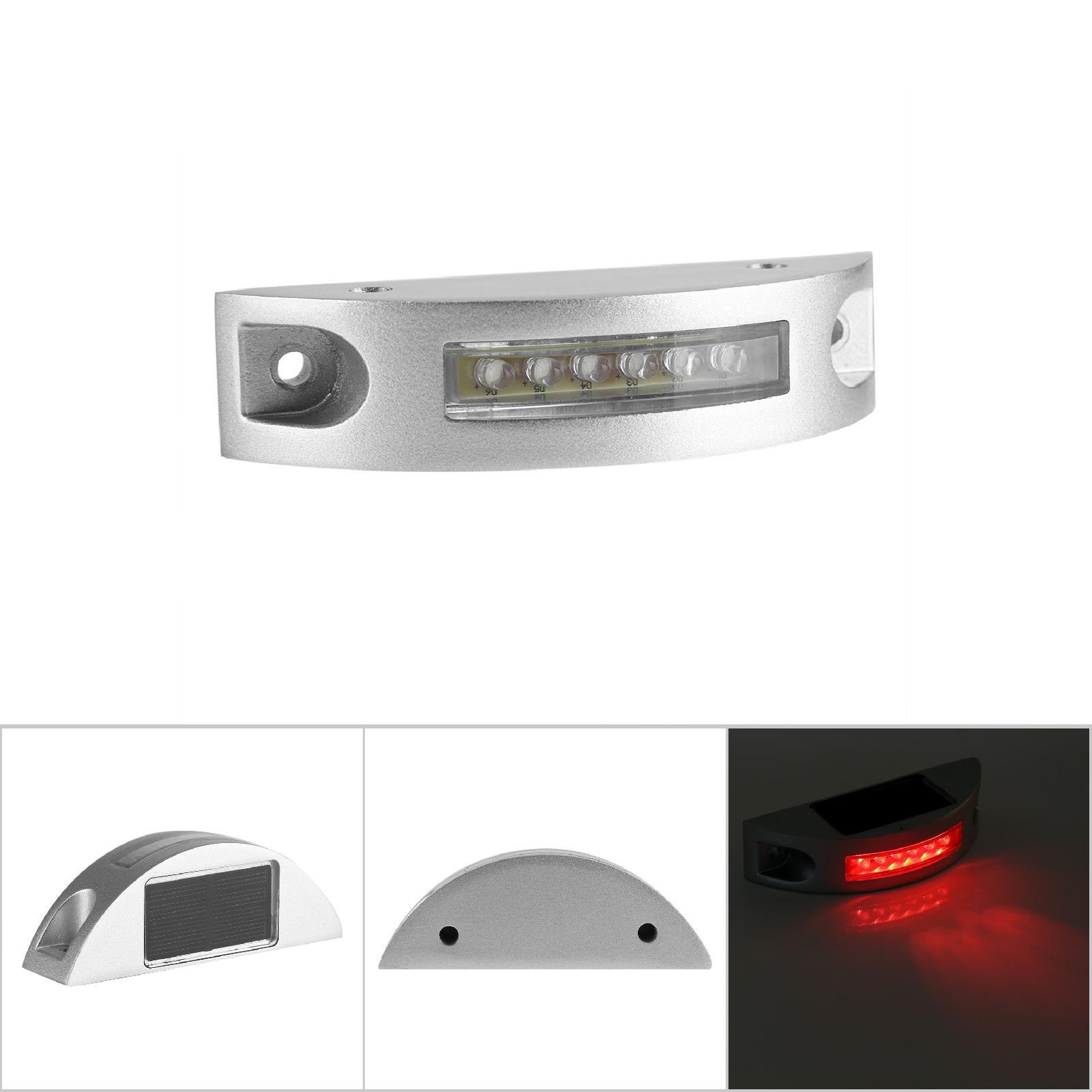 Aluminiumguss, Solarbetriebene 6-led-wasserdichte Einfahrts-/wegleuchte, Straßentreppenleuchte, Rot